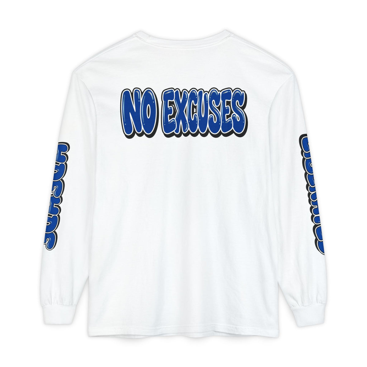 FEARLESS “AdeAde No Excuses” Long Sleeve T-Shirt | NGOWE Fearless Collection – Unisex Motivation Garment-dyed - NGOWE STORE