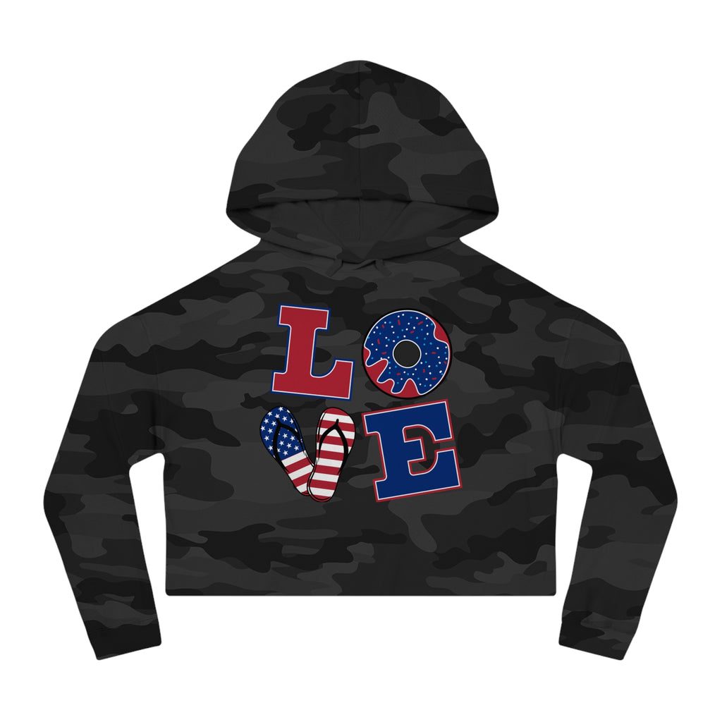 Love Women’s Cropped Hooded Sweatshirt - NGOWE STORE