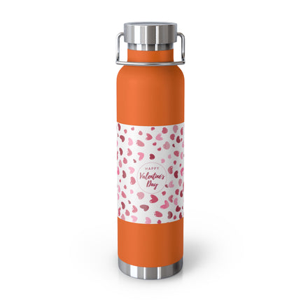 Happy Valentines Day Copper Vacuum Insulated Bottle, 22oz