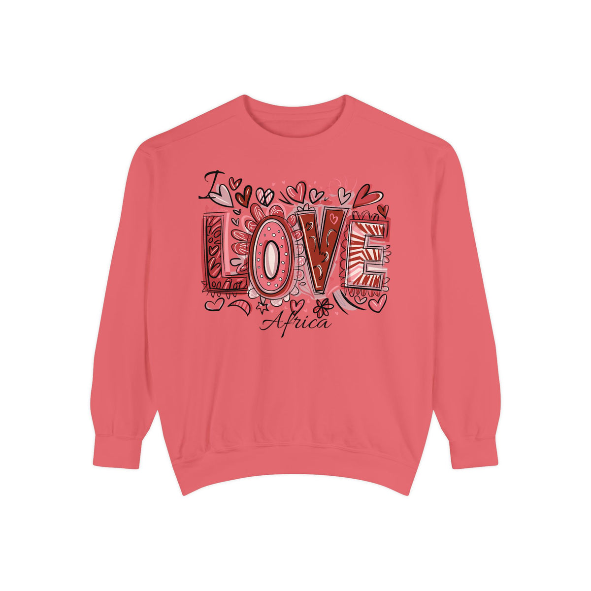 I Love Africa Unisex Garment-Dyed Sweatshirt - NGOWE STORE