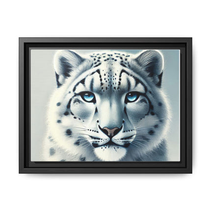 Snow Leopard Matte Canvas, Framed (Multi-color)