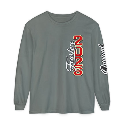 ORIGINAL FIRE™ 2026 — Fearless Long Sleeve. Unisex Garment-dyed Long Sleeve T-Shirt
