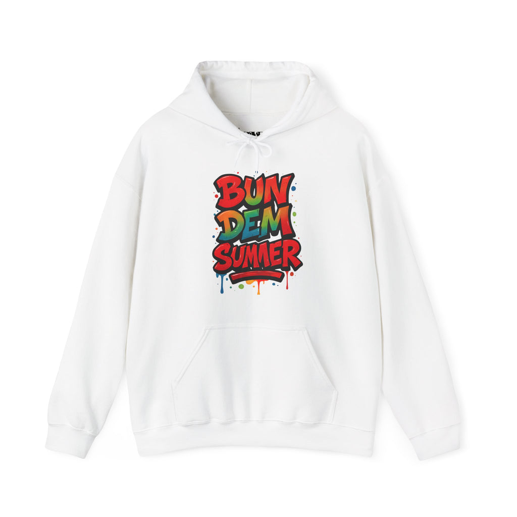 Bun Dem Summer Vibrant Summer Hoodie, Unisex Sweatshirt, Graffiti Style Apparel, Beach Theme Gift, Casual Summer Wear, Festival Clothing - NGOWE STORE