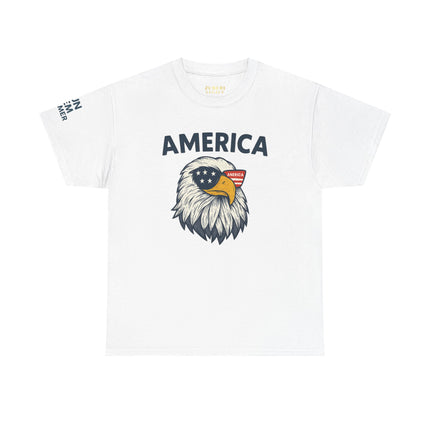 Patriotic Eagle Tee, Unisex Heavy Cotton Tee, USA Independence Day Shirt, American Apparel, 4th of July Top, Freedom Graphic Tee - NGOWE STORE