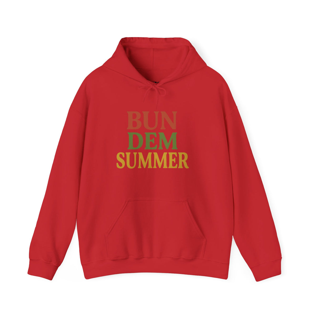 Bun Dem Summer Vibes Hooded Sweatshirt - Empire Editon Cozy Unisex Hoodie, Love Not War Casual Summer Apparel, Gift for Festivals, Outdoor Gatherings, Relaxed Style Sweatshirt - NGOWE STORE