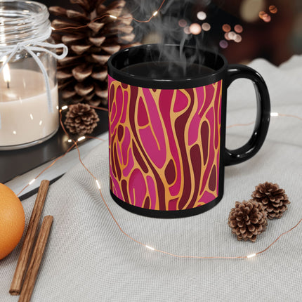 African Print 11oz Black Mug