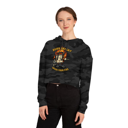 Bun Dem Summer Cropped Sweatshirt with Motivational Design Empire Edition - Burn Bright, Share Your Fire, Cute Hoodie for Women, Trendy Casual Wear, Gift for Her - NGOWE STORE