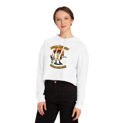 Bun Dem Summer Cropped Sweatshirt with Motivational Design Empire Edition - Burn Bright, Share Your Fire, Cute Hoodie for Women, Trendy Casual Wear, Gift for Her - NGOWE STORE