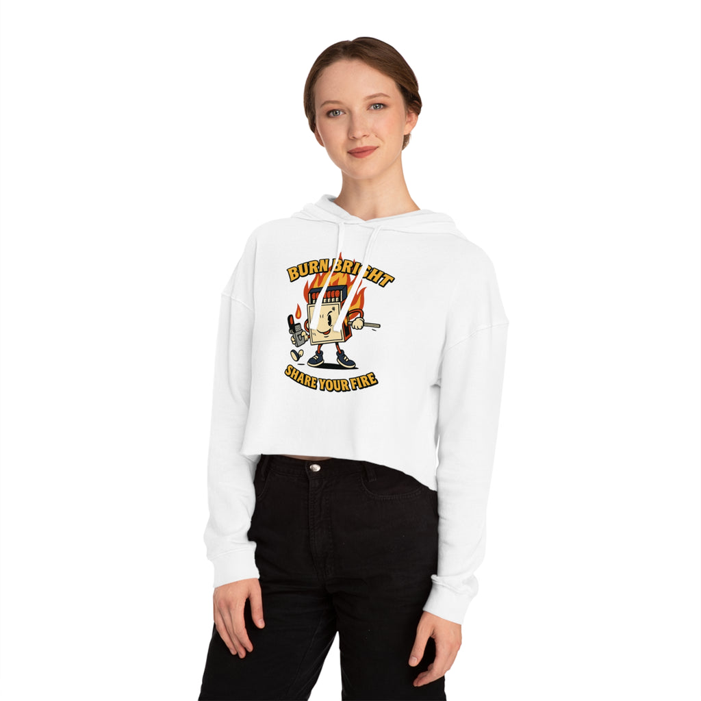 Bun Dem Summer Cropped Sweatshirt with Motivational Design Empire Edition - Burn Bright, Share Your Fire, Cute Hoodie for Women, Trendy Casual Wear, Gift for Her - NGOWE STORE