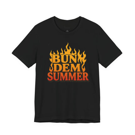 BUN DEM SUMMER Vibes! Graphic Tee - Unisex Short Sleeve T-Shirt, Fun Summer Outfit, Casual Wear, Beach Day Apparel, Gift for Summer Lovers