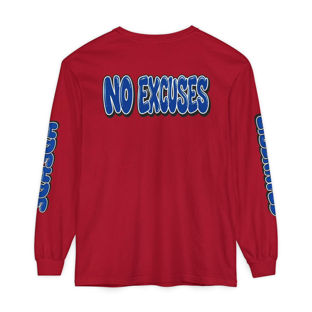 FEARLESS “AdeAde No Excuses” Long Sleeve T-Shirt | NGOWE Fearless Collection – Unisex Motivation Garment-dyed - NGOWE STORE