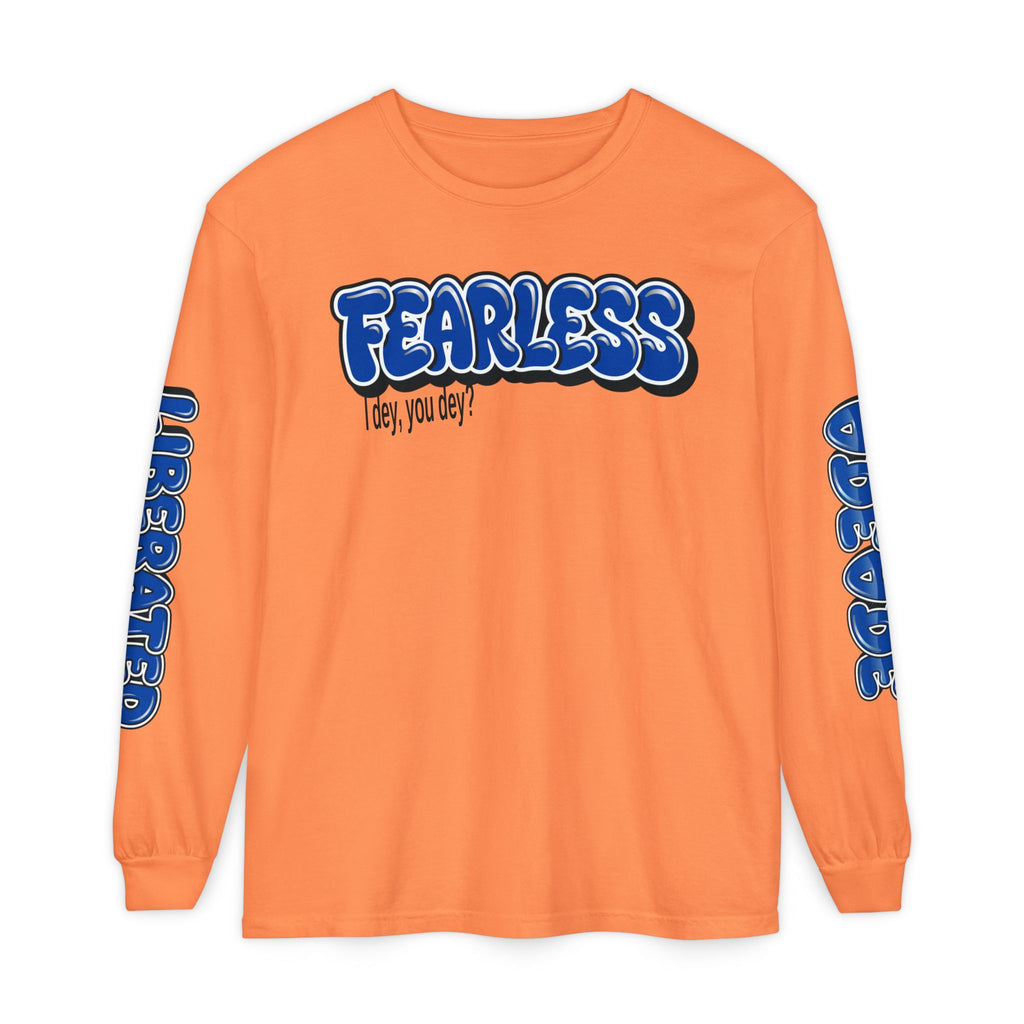 FEARLESS “AdeAde No Excuses” Long Sleeve T-Shirt | NGOWE Fearless Collection – Unisex Motivation Garment-dyed - NGOWE STORE