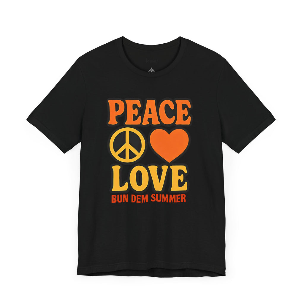 Peace & Love Summer Vibes Unisex Tee, Perfect for Festivals, Casual Outfits, Gifts, Music Events, and Spreading Positivity - NGOWE STORE