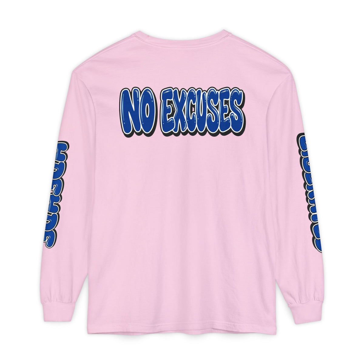 FEARLESS “AdeAde No Excuses” Long Sleeve T-Shirt | NGOWE Fearless Collection – Unisex Motivation Garment-dyed - NGOWE STORE