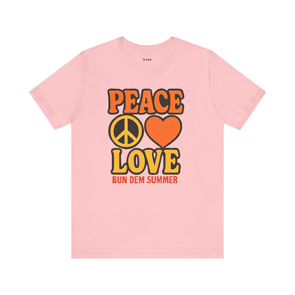 Peace & Love Summer Vibes Unisex Tee, Perfect for Festivals, Casual Outfits, Gifts, Music Events, and Spreading Positivity - NGOWE STORE