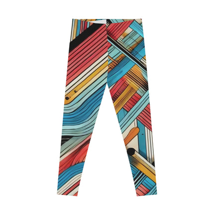 Lines All Around Stretchy Leggings (AOP) - NGOWE STORE