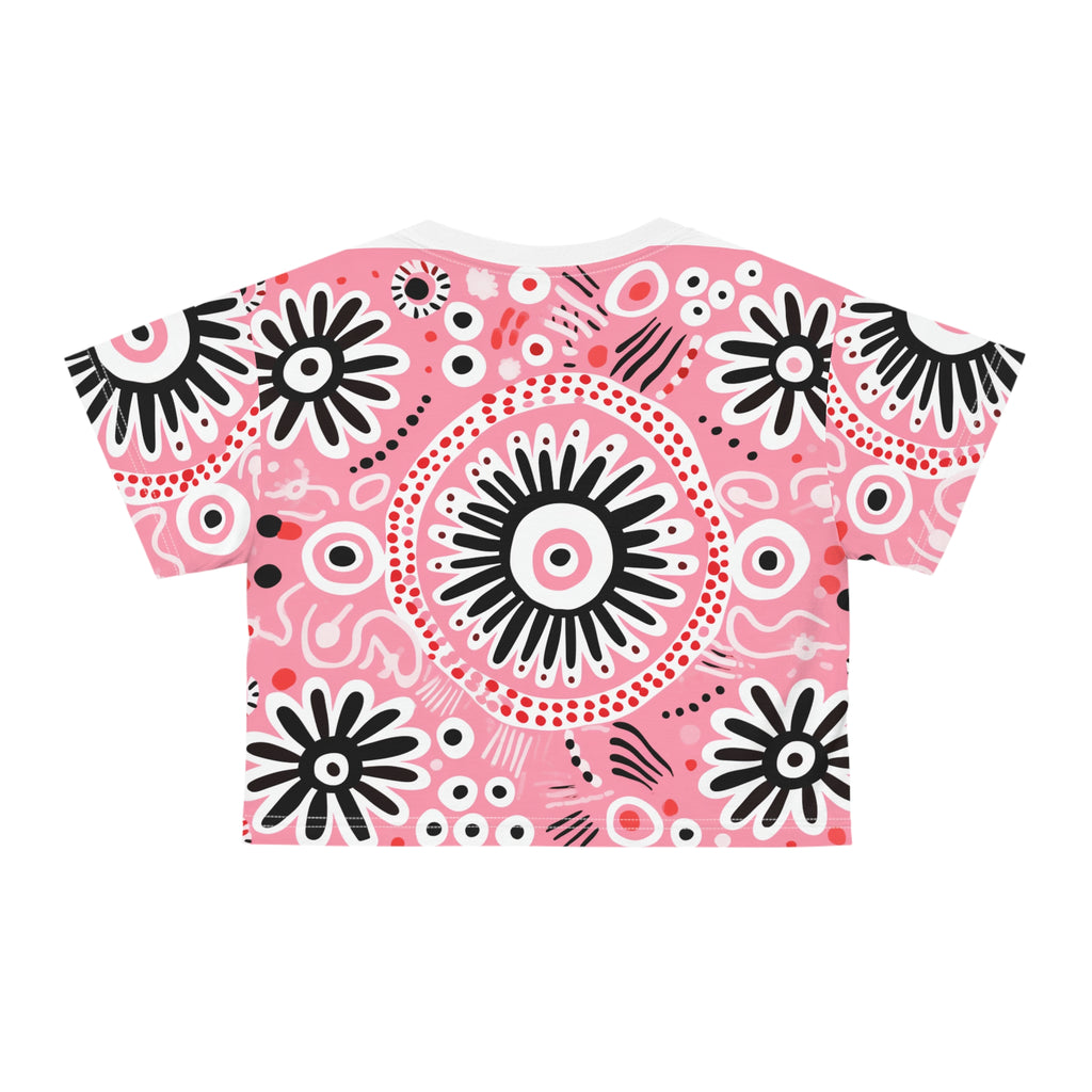 Pink Flowered Crop Tee (AOP) - NGOWE STORE
