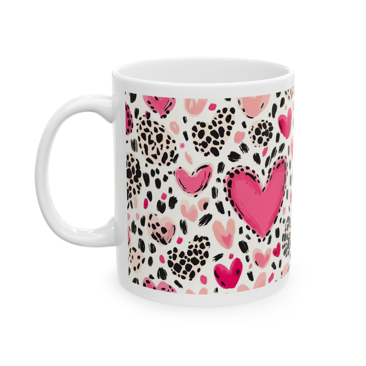 Hearts of Love Ceramic Mug, (11oz, 15oz) - NGOWE STORE