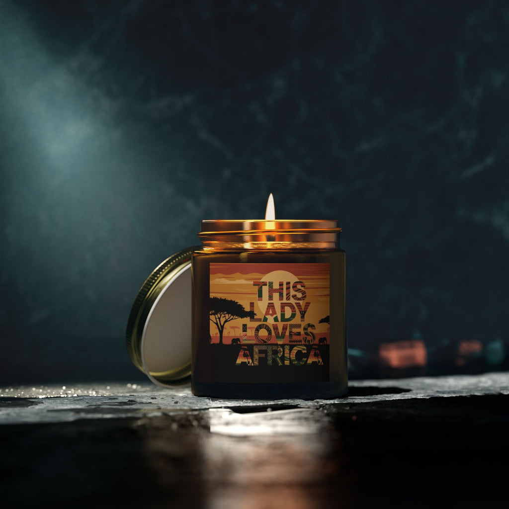 This Lady Loves Africa Scented Candles, Coconut Apricot Wax (4oz, 9oz) - NGOWE STORE