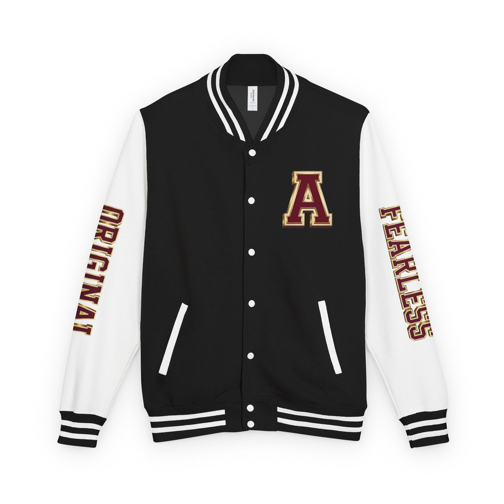 AdeAde “Original Fire” Varsity Jacket (Unisex) | NGOWE Designs Streetwear Heavyweight Letterman Jacket - NGOWE STORE