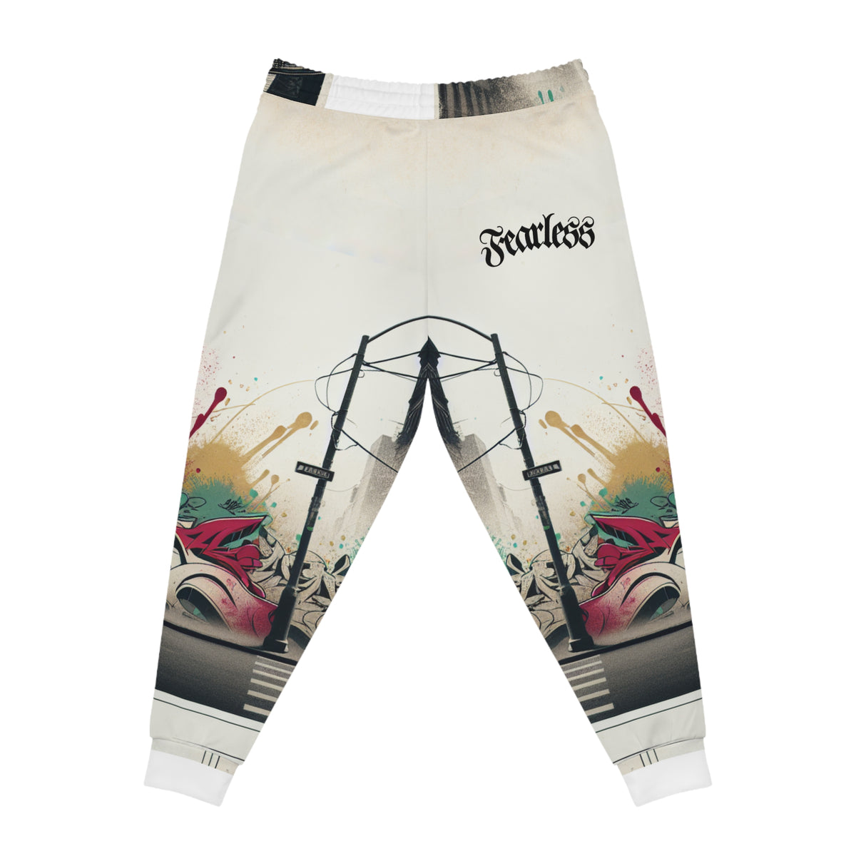 Fearless In The Streets Pink Athletic Joggers (AOP) - NGOWE STORE