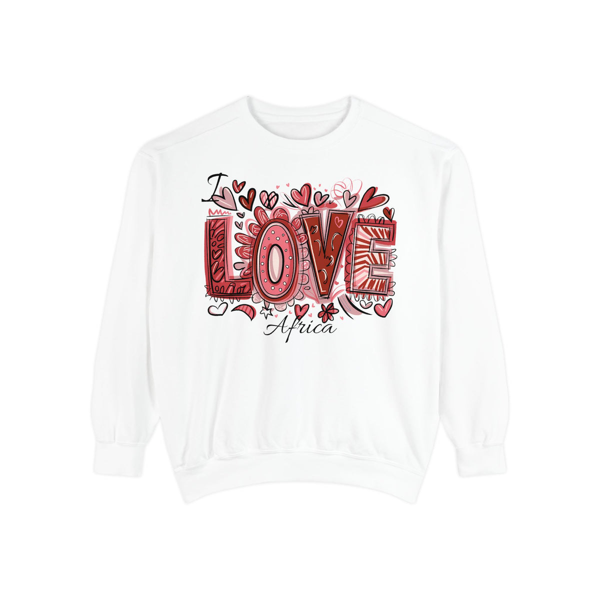 I Love Africa Unisex Garment-Dyed Sweatshirt - NGOWE STORE