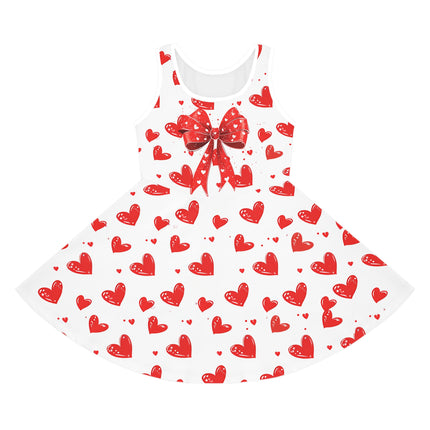 Valentines Hearts Girls' Sleeveless Sundress (AOP)