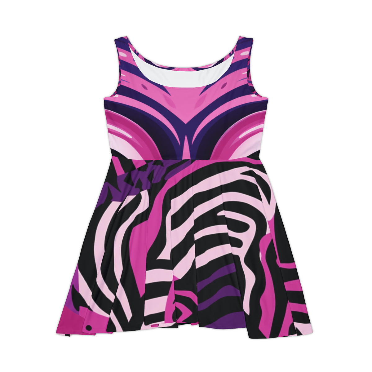 Pink African Mask Women's Skater Dress (AOP) - NGOWE STORE