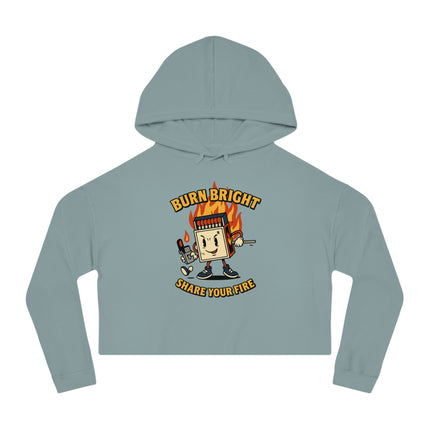 Bun Dem Summer Cropped Sweatshirt with Motivational Design Empire Edition - Burn Bright, Share Your Fire, Cute Hoodie for Women, Trendy Casual Wear, Gift for Her - NGOWE STORE