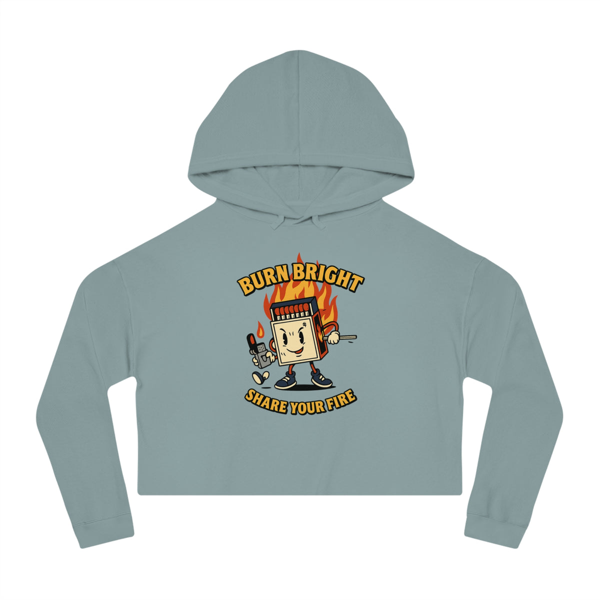Bun Dem Summer Cropped Sweatshirt with Motivational Design Empire Edition - Burn Bright, Share Your Fire, Cute Hoodie for Women, Trendy Casual Wear, Gift for Her - NGOWE STORE