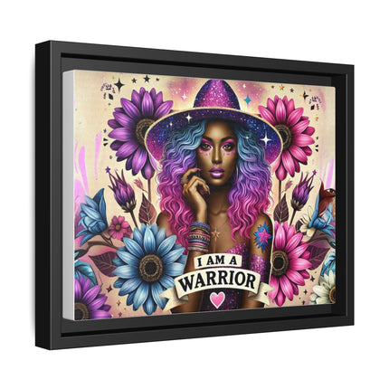 I Am A Warrior Affirmation Matte Canvas, Framed (Multi-color)