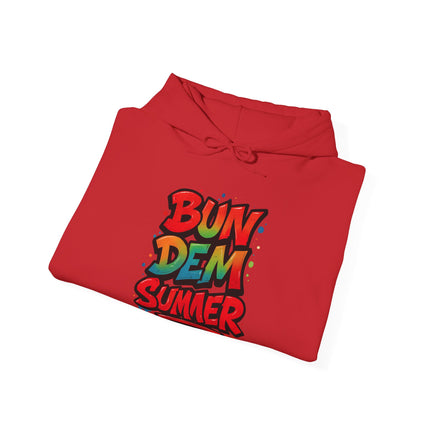 Bun Dem Summer Vibrant Summer Hoodie, Unisex Sweatshirt, Graffiti Style Apparel, Beach Theme Gift, Casual Summer Wear, Festival Clothing - NGOWE STORE