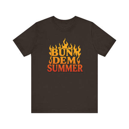 BUN DEM SUMMER Vibes! Graphic Tee - Unisex Short Sleeve T-Shirt, Fun Summer Outfit, Casual Wear, Beach Day Apparel, Gift for Summer Lovers