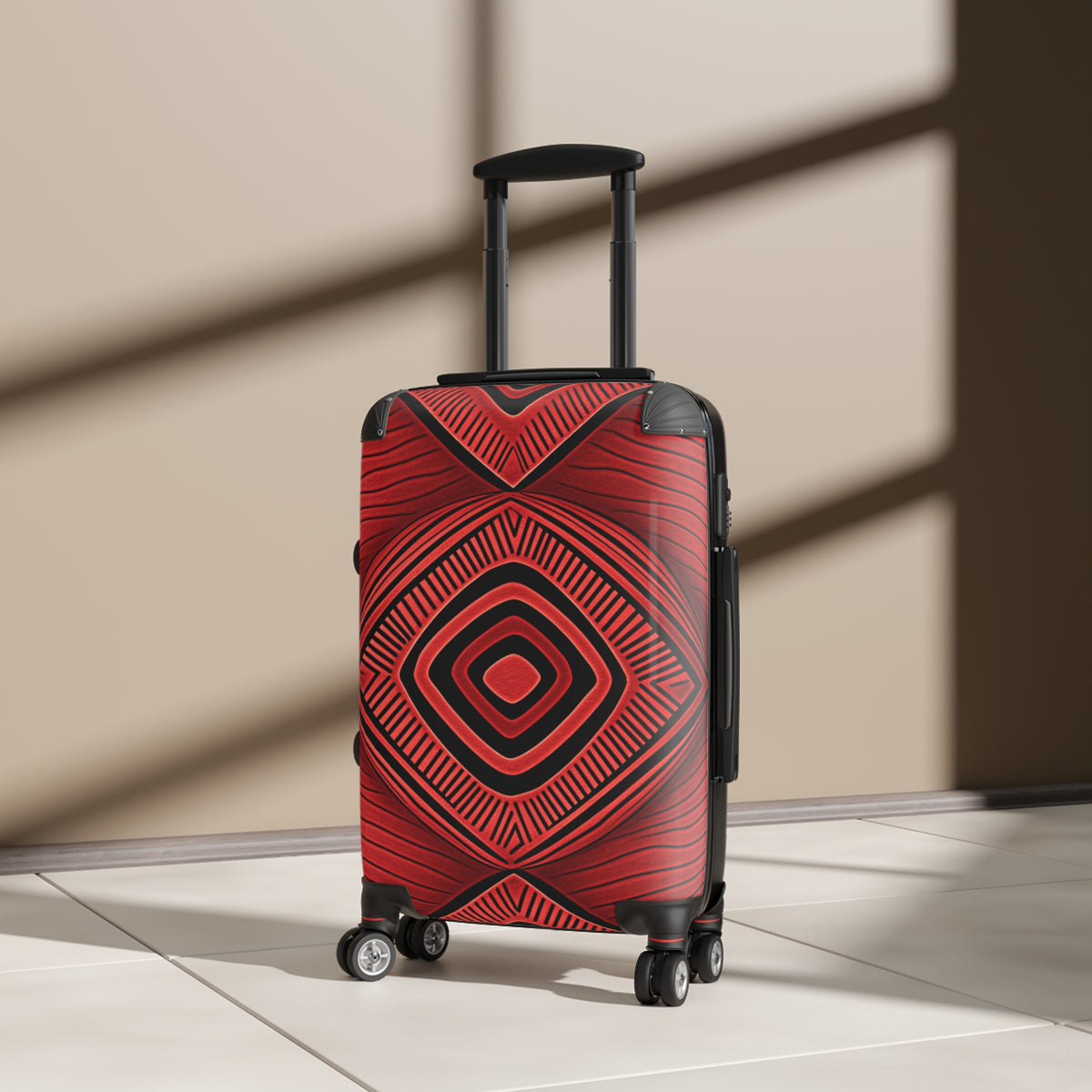 Red Diamond Pattern Suitcases - NGOWE STORE
