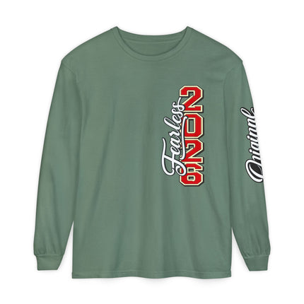ORIGINAL FIRE™ 2026 — Fearless Long Sleeve. Unisex Garment-dyed Long Sleeve T-Shirt