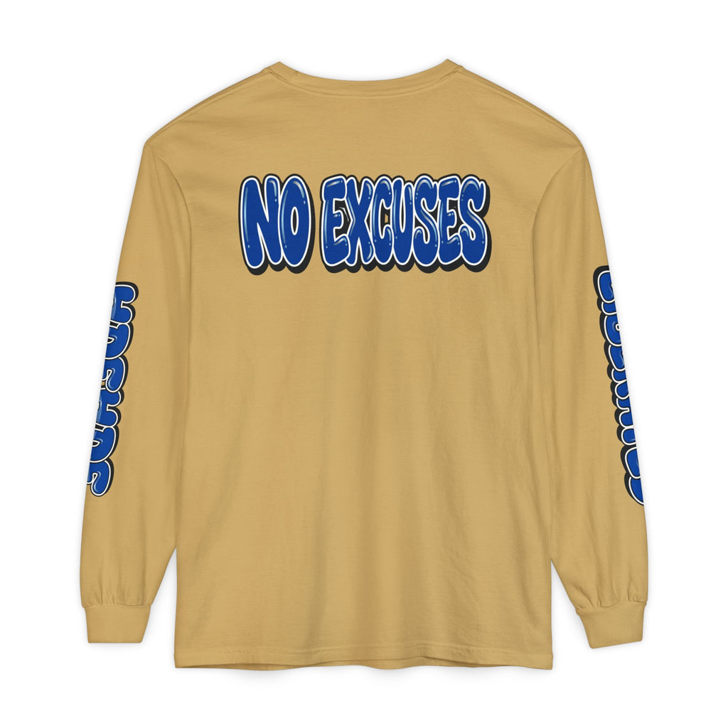 FEARLESS “AdeAde No Excuses” Long Sleeve T-Shirt | NGOWE Fearless Collection – Unisex Motivation Garment-dyed - NGOWE STORE