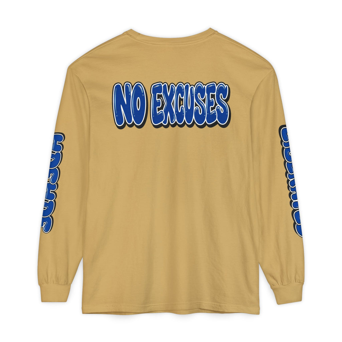 FEARLESS “AdeAde No Excuses” Long Sleeve T-Shirt | NGOWE Fearless Collection – Unisex Motivation Garment-dyed - NGOWE STORE