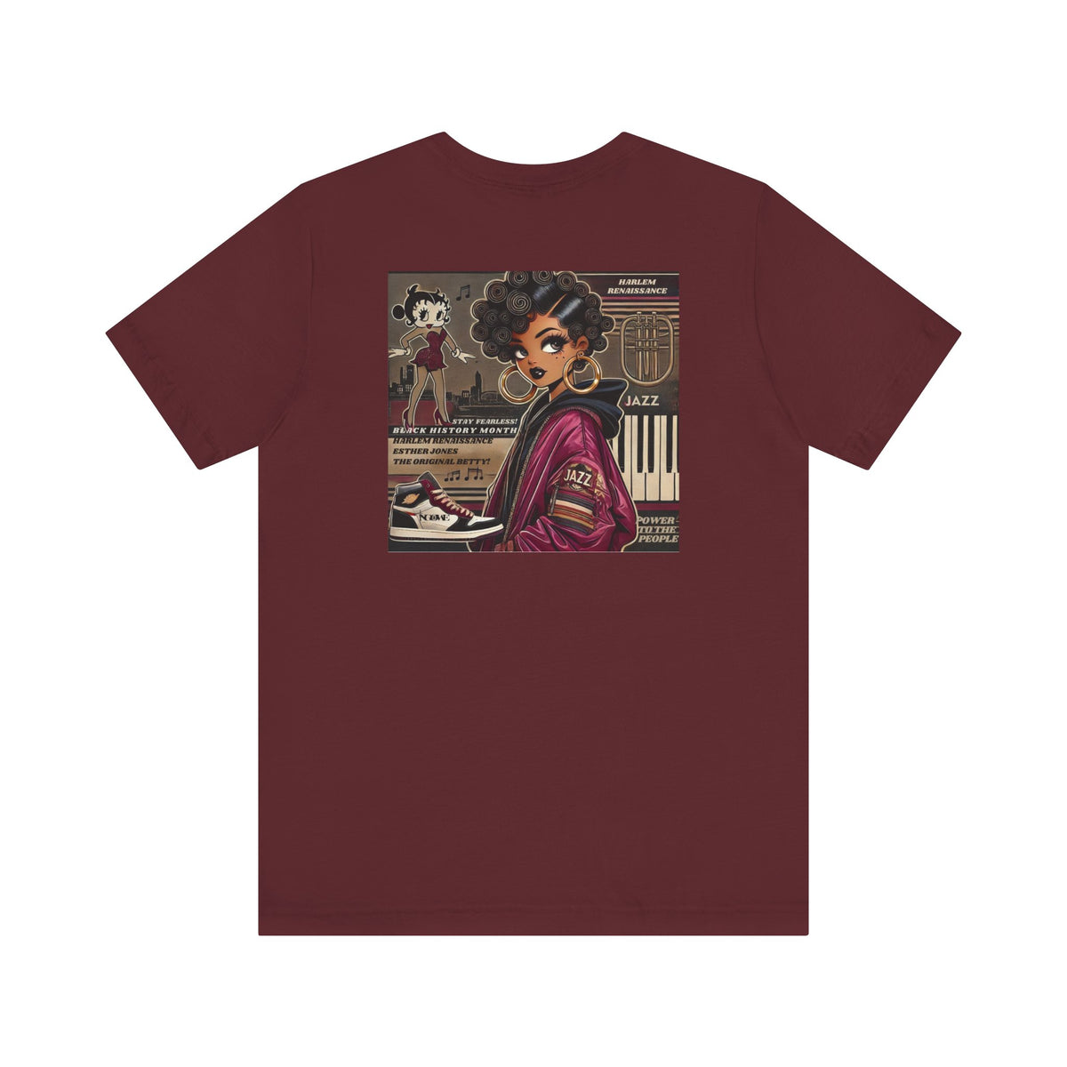 Harlem Renaissance Fearless Betty Boop Unisex Jersey Short Sleeve Tee - NGOWE STORE