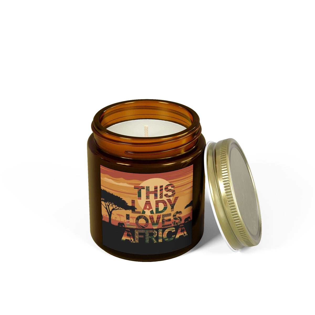 This Lady Loves Africa Scented Candles, Coconut Apricot Wax (4oz, 9oz) - NGOWE STORE