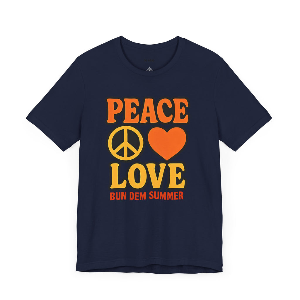 Peace & Love Summer Vibes Unisex Tee, Perfect for Festivals, Casual Outfits, Gifts, Music Events, and Spreading Positivity - NGOWE STORE