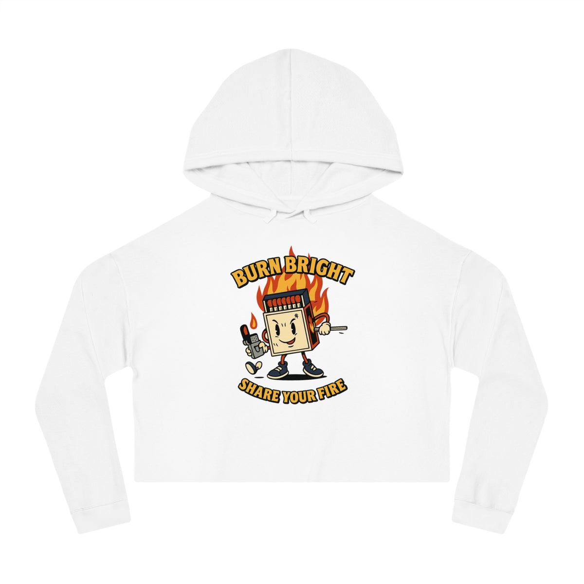 Bun Dem Summer Cropped Sweatshirt with Motivational Design Empire Edition - Burn Bright, Share Your Fire, Cute Hoodie for Women, Trendy Casual Wear, Gift for Her - NGOWE STORE