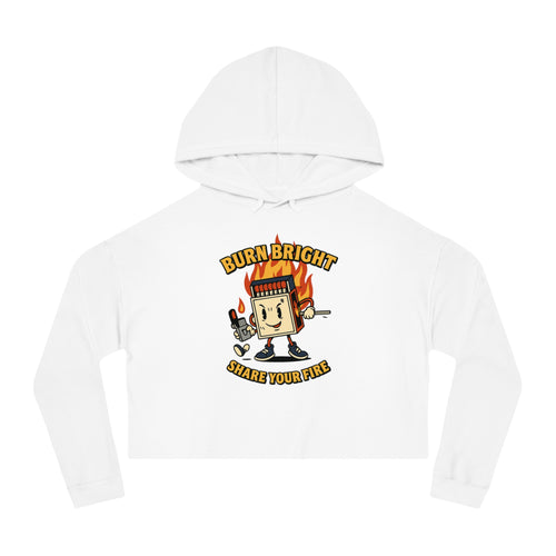 Bun Dem Summer Cropped Sweatshirt with Motivational Design Empire Edition - Burn Bright, Share Your Fire, Cute Hoodie for Women, Trendy Casual Wear, Gift for Her - NGOWE STORE