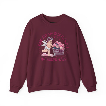 Valentine's Can Buy Myself Flowers Unisex Heavy Blend™ Crewneck Sweatshirt