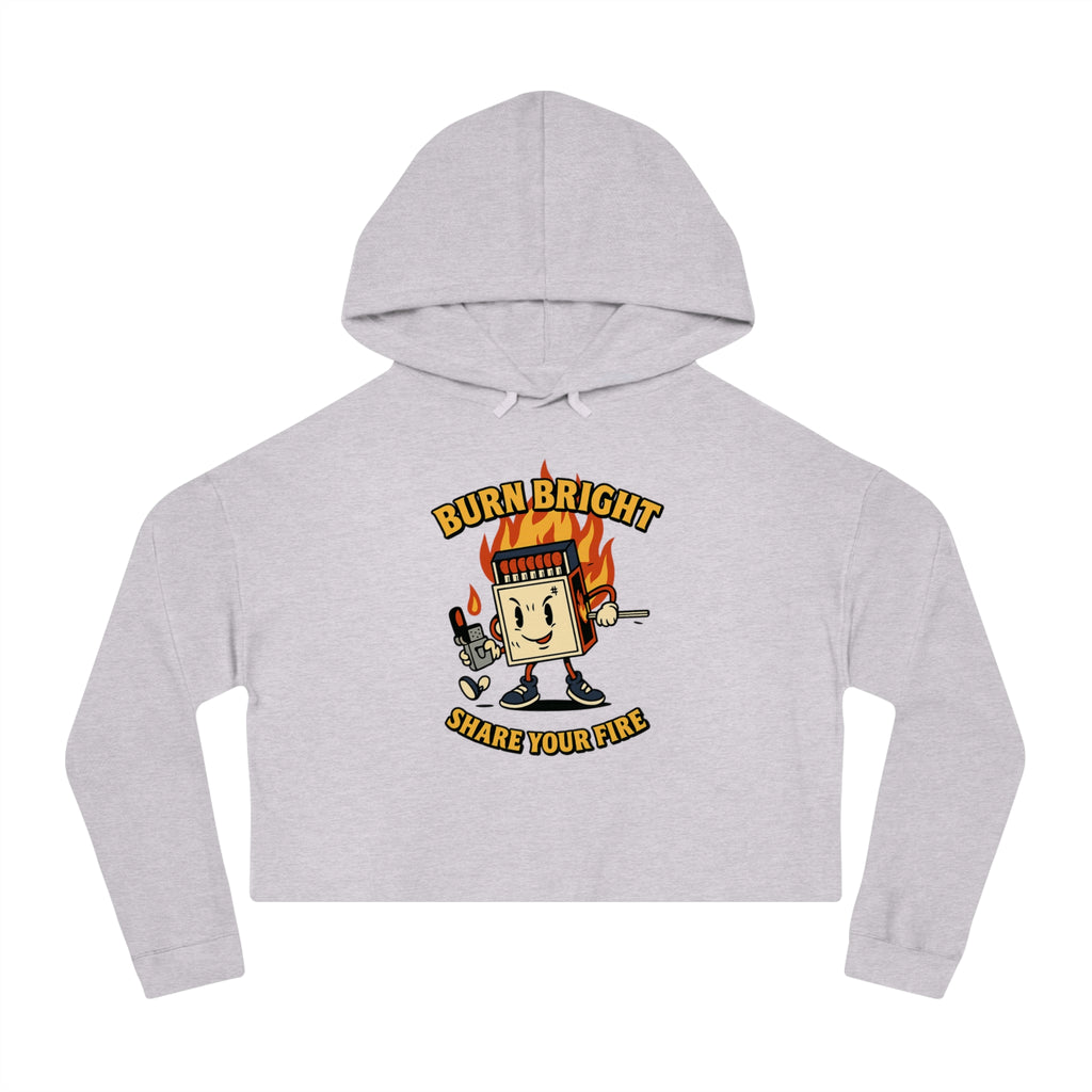 Bun Dem Summer Cropped Sweatshirt with Motivational Design Empire Edition - Burn Bright, Share Your Fire, Cute Hoodie for Women, Trendy Casual Wear, Gift for Her - NGOWE STORE