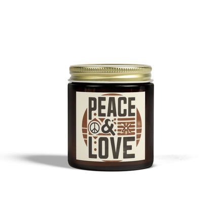 Peace & Love Scented Candles, Coconut Apricot Wax (4oz, 9oz)