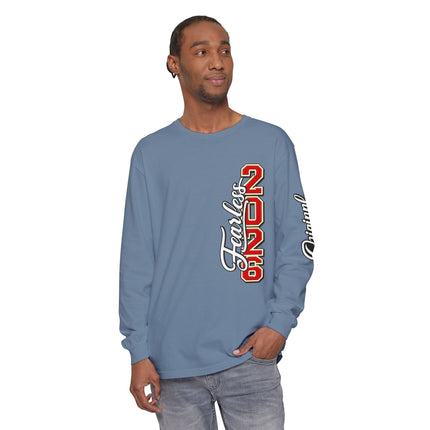 ORIGINAL FIRE™ 2026 — Fearless Long Sleeve. Unisex Garment-dyed Long Sleeve T-Shirt