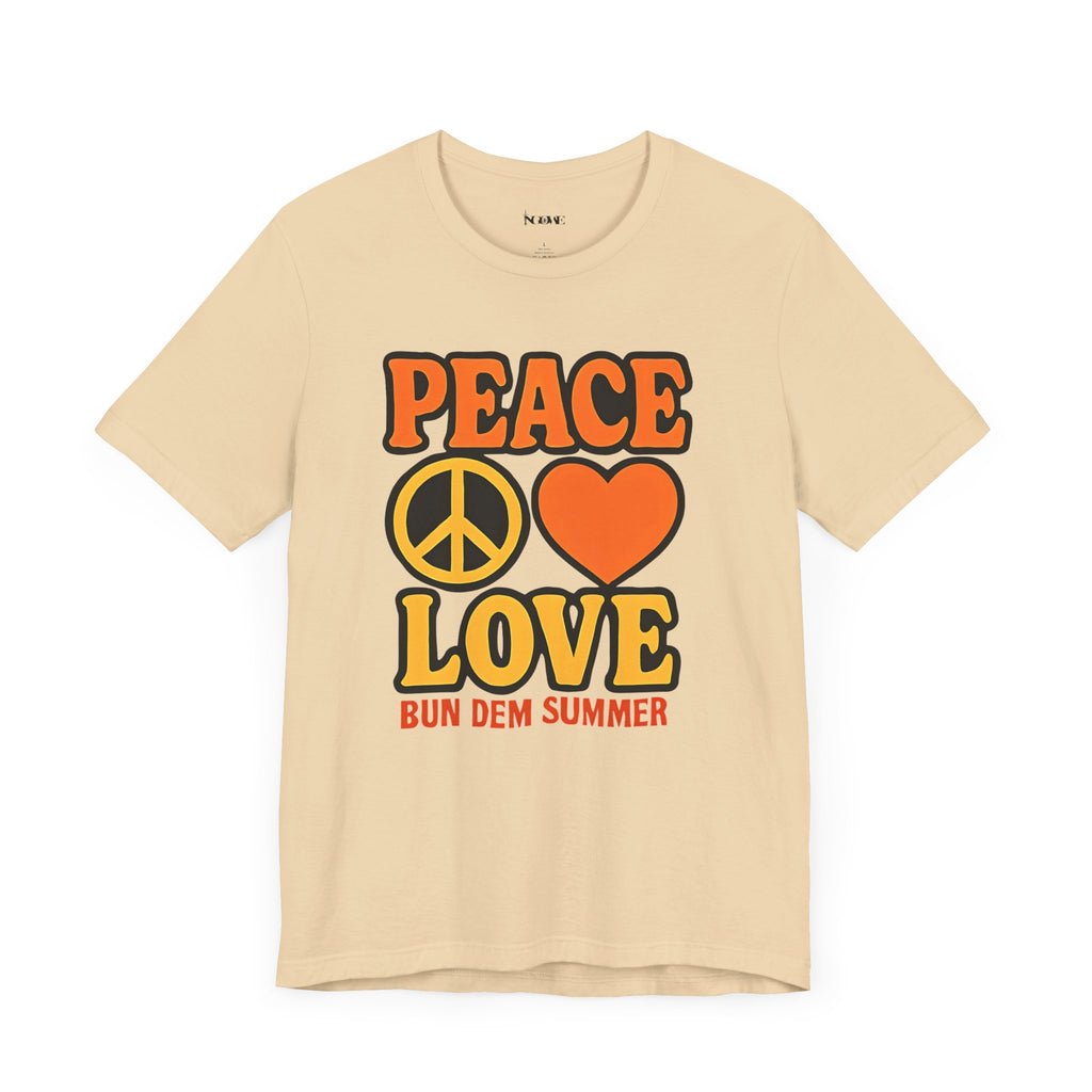 Peace & Love Summer Vibes Unisex Tee, Perfect for Festivals, Casual Outfits, Gifts, Music Events, and Spreading Positivity - NGOWE STORE