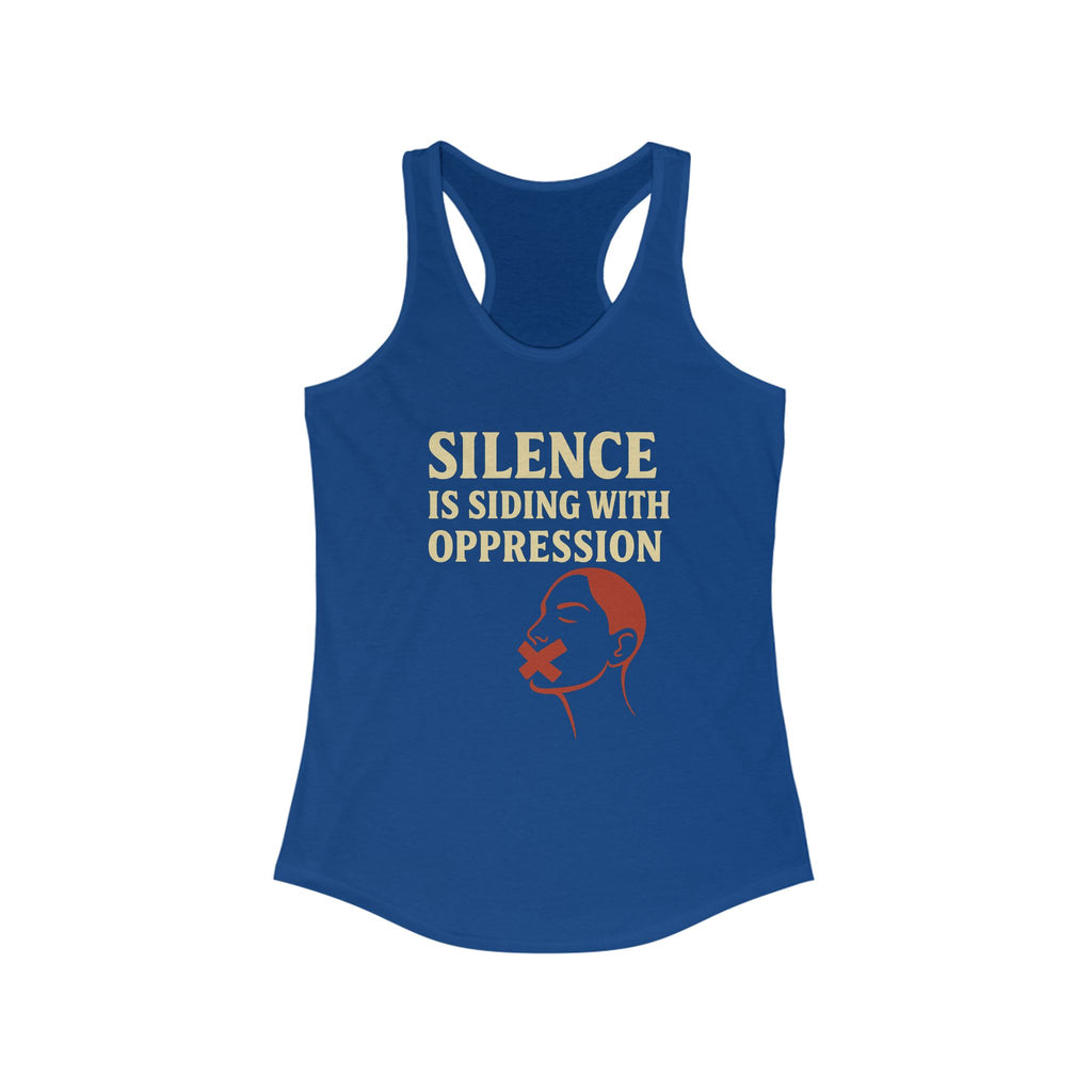 Empowering Women's Racerback Tank Top, Feminist Workout Top, Silent No More Tee, Social Justice Apparel, Activism Tank - NGOWE STORE