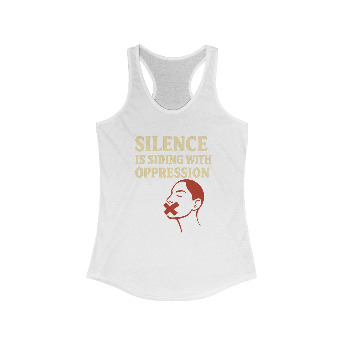 Empowering Women's Racerback Tank Top, Feminist Workout Top, Silent No More Tee, Social Justice Apparel, Activism Tank - NGOWE STORE