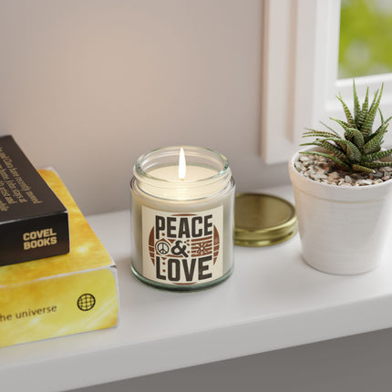 Peace & Love Scented Candles, Coconut Apricot Wax (4oz, 9oz)